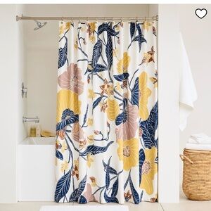 West Elm Botanical Shower Curtain - Yellow, Blue, and Pink